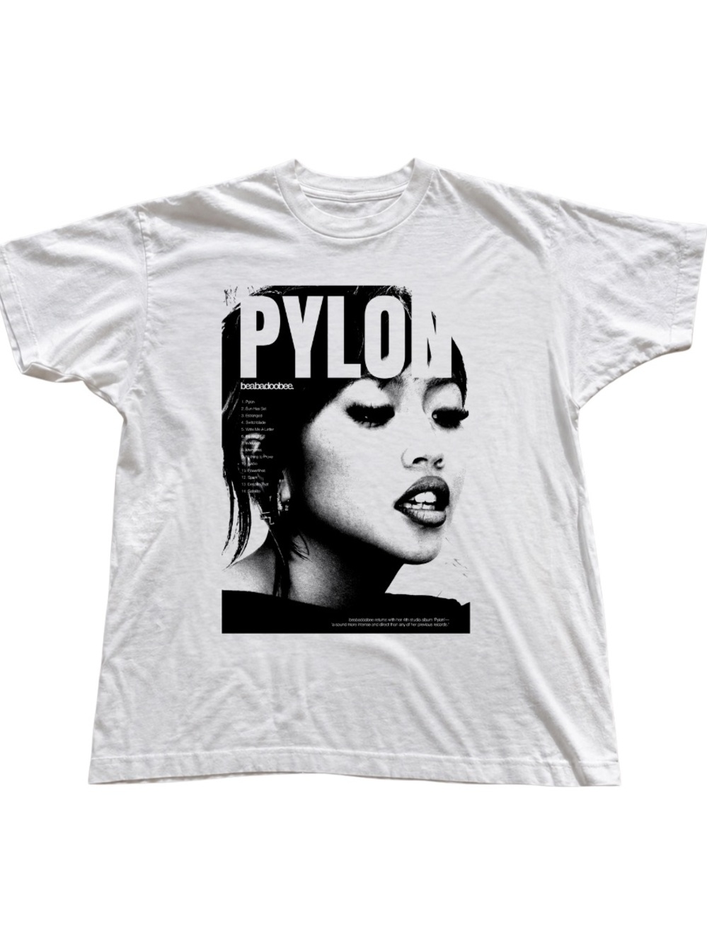 Gildan White Tee with Bold Black Photo Graphic